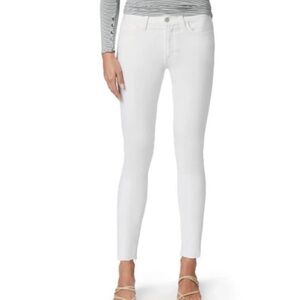 Joe’s Jeans White Raw Hem Skinny Jeans